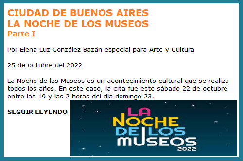 LA NOCHE DE LOS MUSEOS PARTE I